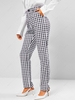 ZAFUL Gingham Pocket Straight Pants S Black
