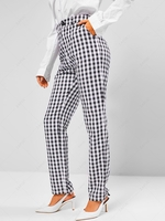 ZAFUL Gingham Pocket Straight Pants S Black