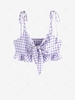 ZAFUL Gingham Tie Strap Ruffle Knot Cami Top Xl Light purple