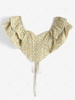 ZAFUL Gingko Leaf Voluminous Sleeve Lace-up Corset Top Xl Light yellow