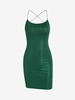 ZAFUL Glitter Criss Cross Backless Bodycon Dress S Deep green