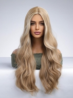 zaful Gold Mixed Color Long Wavy Synthetic Wig