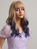 zaful Golden Gradient Blueviolet Fluffy Long Natural Wave Synthetic Wig