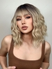 zaful Golden Gradient Color Full Bang Curly Synthetic Hair Wig