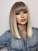 zaful Golden Gradient Color Full Bang Shoulder-length Synthetic Wig