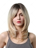 zaful Golden Gradient Color Mid-length Straight Synthetic Wig