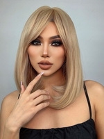 zaful Golden Highlight Side Bang Shoulder-length Synthetic Wig