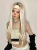 zaful Golden Mixed Color Long Natural Straight Synthetic Wig with Headband