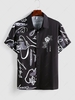 ZAFUL Graffiti Rose Printed Casual Shirt Xl Black