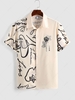 ZAFUL Graffiti Rose Printed Casual Shirt Xl Light coffee