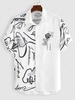 ZAFUL Graffiti Rose Printed Casual Shirt Xl White