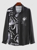 ZAFUL Graffiti Rose Printed Long Sleeves Shirt Xxl Black