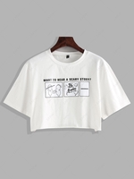 ZAFUL Graphic Cropped T-shirt M White