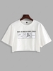 ZAFUL Graphic Cropped T-shirt Xl White