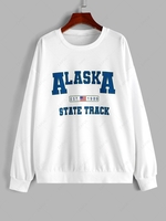 ZAFUL Graphic Letters Print Sweatshirt L White