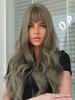 zaful Gray -brown Color See-through Bang Long Body Wavy Synthetic Wig
