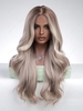 zaful Gray Gradient Color Long Wavy Synthetic Daily Wig