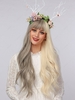 zaful Gray Spliced Light Golden Two Tone Color Synthetic Party Halloween Wig