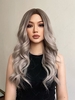 zaful Gray-white Long Wavy Synthetic Daily Wig