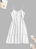 ZAFUL Guipure Lace Panel Cami Summer Dress L White