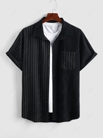 ZAFUL Half and Half Pattern Striped Shirt Xl Black