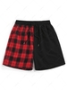 ZAFUL Half Plaid Drawstring Print Shorts Xxl Black