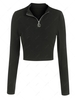 ZAFUL Half Zip Crop Tee Xl Black