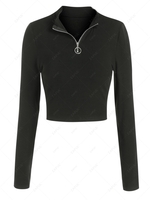 ZAFUL Half Zip Crop Tee Xl Black