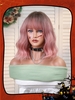 zaful Halloween Gradient Pink Color Shoulder-length Synthetic Cosplay Wig