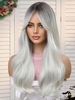 zaful Halloween Ombre Color Long Wavy Centre Part Bangs Cosplay Wig