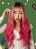 zaful Halloween Party Ombre Long Curly Synthetic Wigs with Bangs