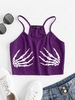 ZAFUL Halloween Skeleton Cropped Cami Top M Purple