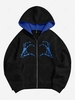 ZAFUL Halloween Skeleton Hands Zip Fleece Hoodie Xl Black