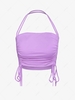 ZAFUL Halter Cinched Crop Top S Light purple