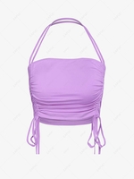 ZAFUL Halter Cinched Crop Top S Light purple