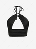 ZAFUL Halter Cutout Ring Crop Top L Black