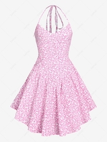 ZAFUL Halter Open Back Heart Valentines Mini Dress L Light pink