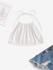 ZAFUL Halter Open Back Tie Crop Top L White