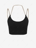 ZAFUL Halter Strappy Metal Chains Crop Top L Black