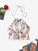 ZAFUL Halter Tie Smocked Crop Tank Top Xl White