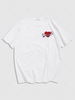 ZAFUL Heart Arrow Letter Embroidered Basic T-shirt S White