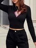 ZAFUL Heart Leopard Valentines Tee Xl Black