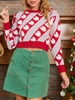 ZAFUL Heart Striped Crop Jumper Sweater L