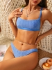 ZAFUL High Cut Cheeky Honeycomb Textured Bikini Swimwear S Blue
