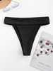 ZAFUL High Cut Wide Waistband Ribbed Bikini Bottom M Black