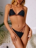 ZAFUL High Leg Animal Panel Strappy Cut Out Bikini Swimwear M Black