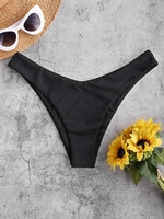 ZAFUL High Leg Plain Bikini Bottom S Black