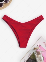 ZAFUL High Leg Plain Bikini Bottom S Red