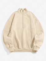 ZAFUL High Neck Half Zipper Pullover Sweatshirt Xl Light coffee
