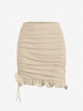 ZAFUL High Rise Cinched Mini Fishtail Skirt Xl Light coffee